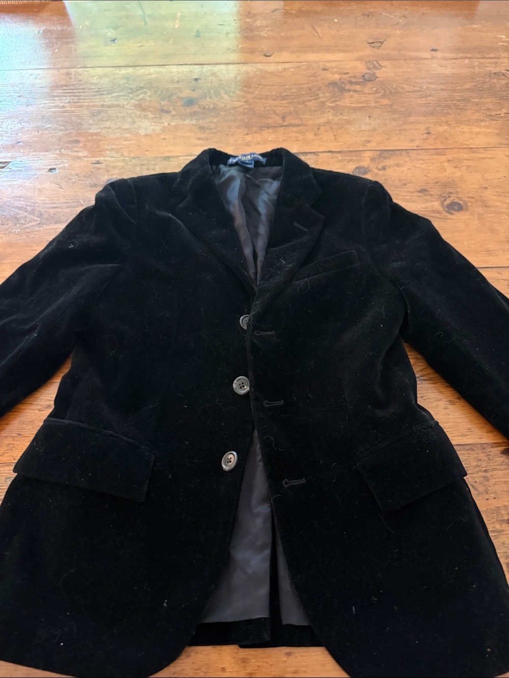 Polo by Ralph Lauren Black Velvet Kids Blazer